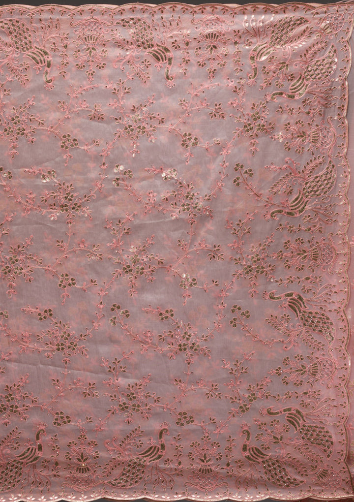 Pink Gotapatti Tissue Saree-Koskii
