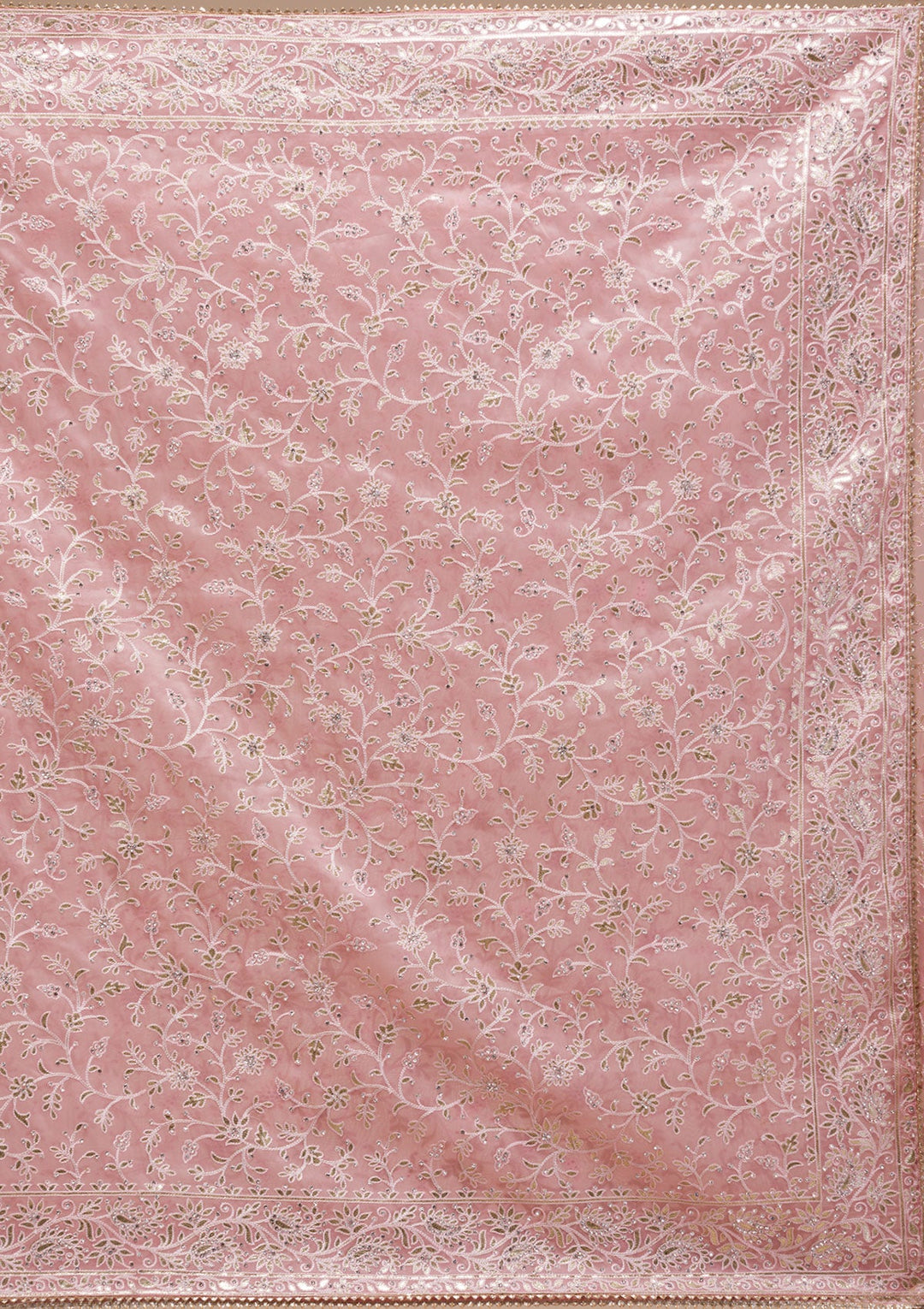 Pink Gotapatti Tissue Saree-Koskii