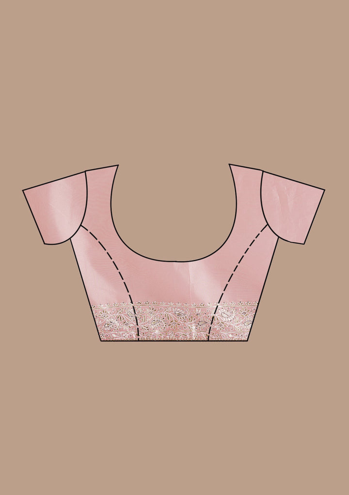 Pink Gotapatti Tissue Saree-Koskii