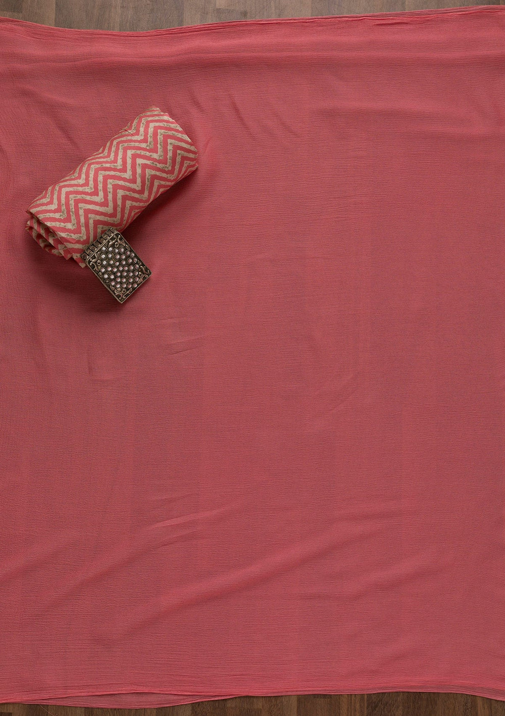 Pink Printed Cotton Unstitched Salwar Suit-Koskii