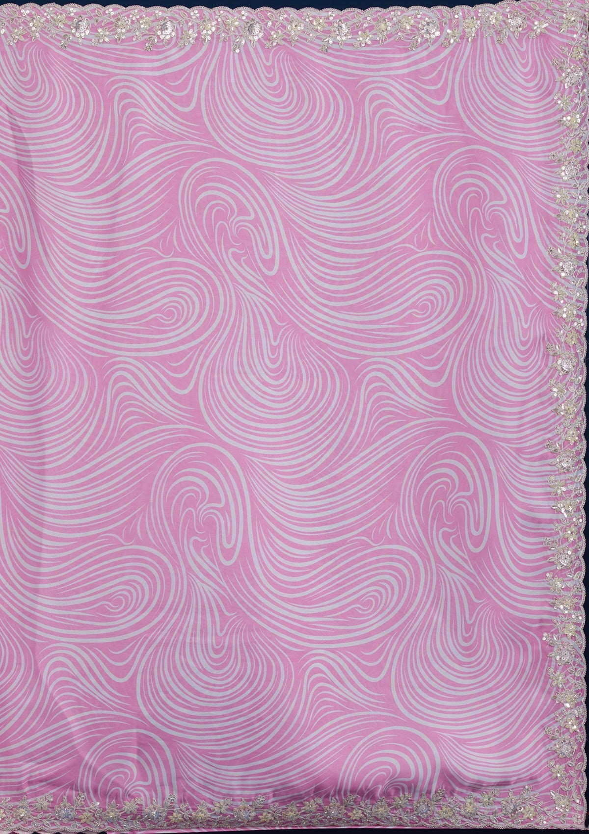 Pink Printed Georgette Saree-Koskii