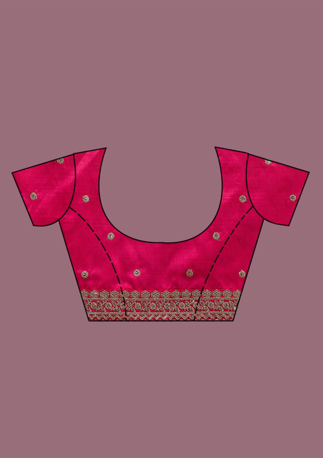 Pink Printed Georgette Saree-Koskii