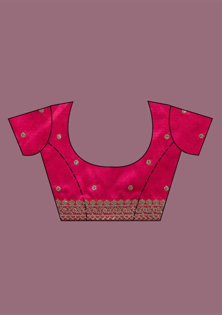 Pink Printed Georgette Saree-Koskii
