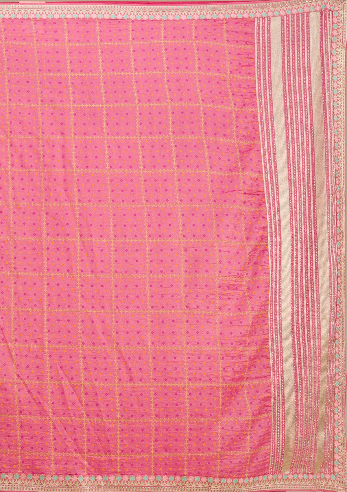 Pink Printed Soft Silk Saree-Koskii