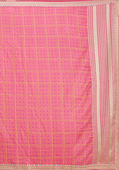 Pink Printed Soft Silk Saree-Koskii