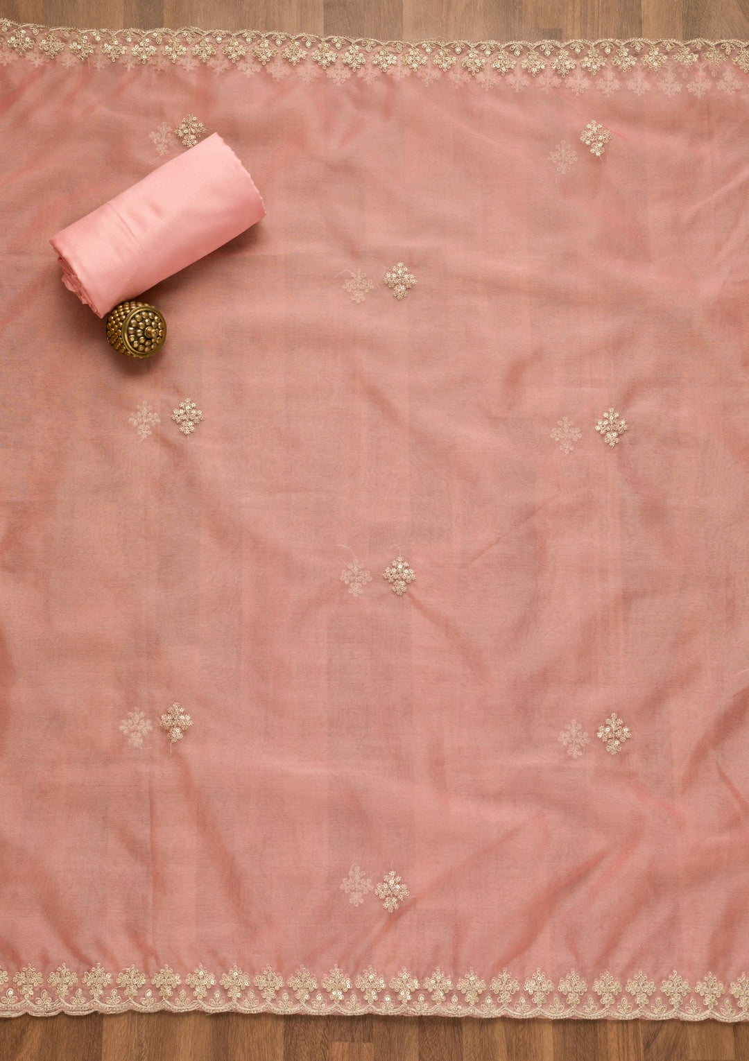 Pink Printed Tissue Unstitched Salwar Suit-Koskii