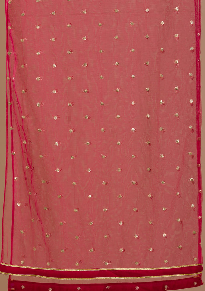 Pink Sequins Georgette Readymade Salwar Suit-Koskii