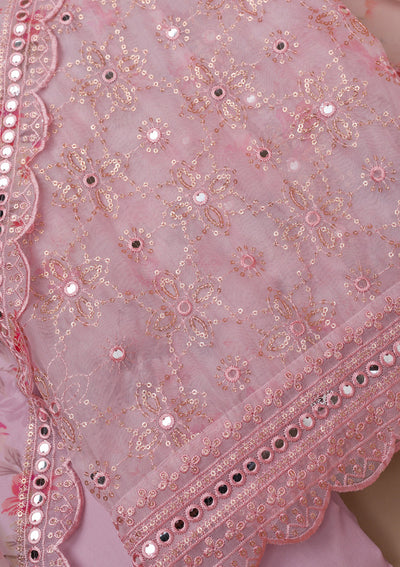 Pink Sequins Tissue Unstitched Salwar Kameez
