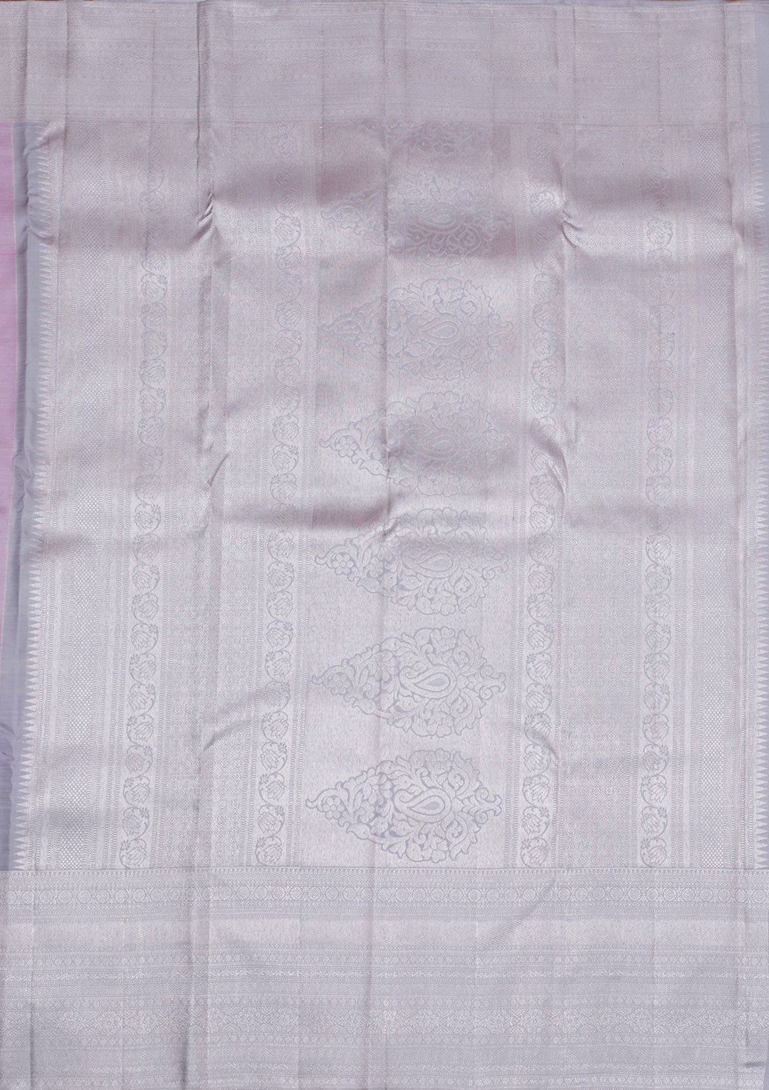 Pink Silver Zariwork Pure Silk Saree-Koskii