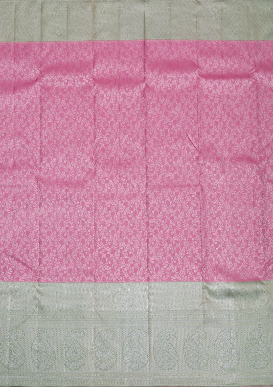 Pink Silver Zariwork Pure Silk Saree-Koskii