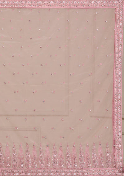 Pink Stonework Net Readymade Lehenga-Koskii