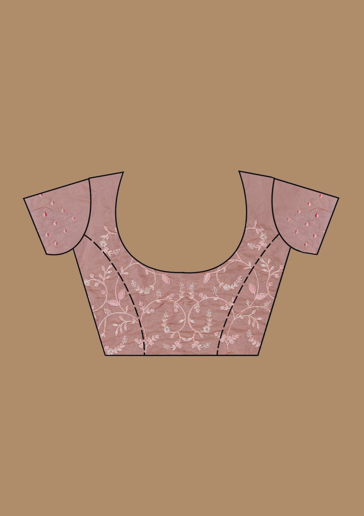 Pink Stonework Net Saree-Koskii