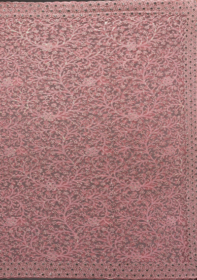 Pink Stonework Net Saree-Koskii