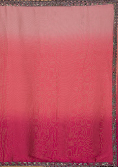 Pink Stonework Satin Saree