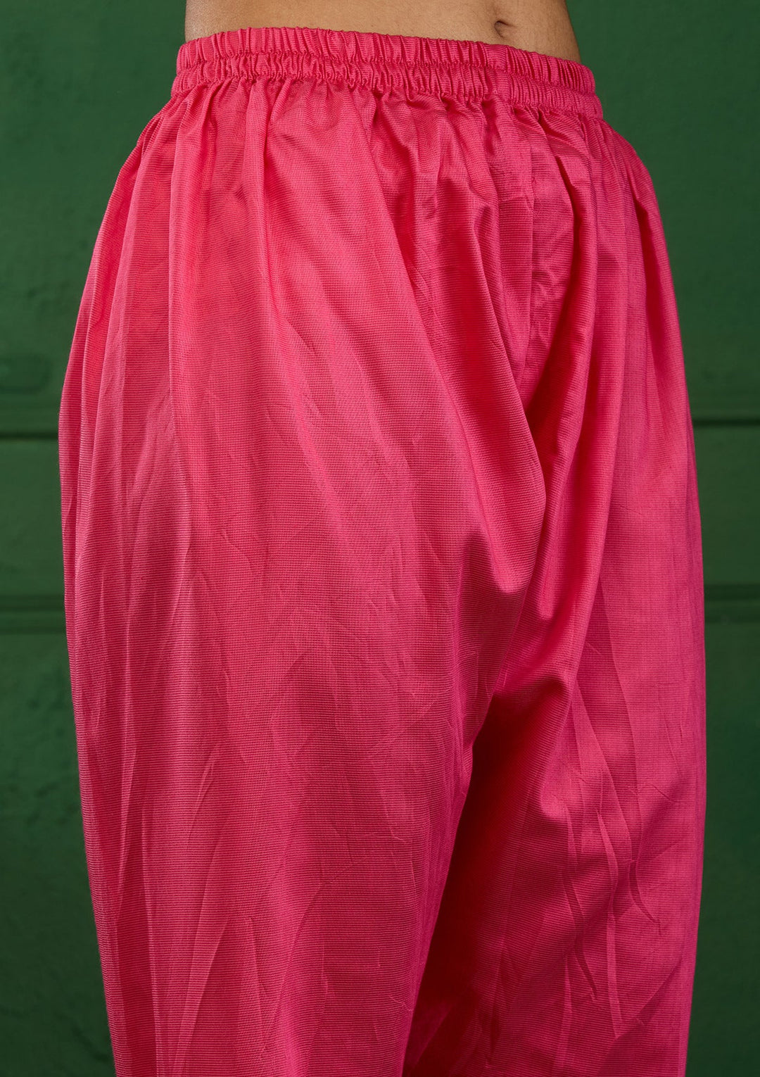 Pink Stonework Semi Crepe Readymade Salwar Suit-Koskii