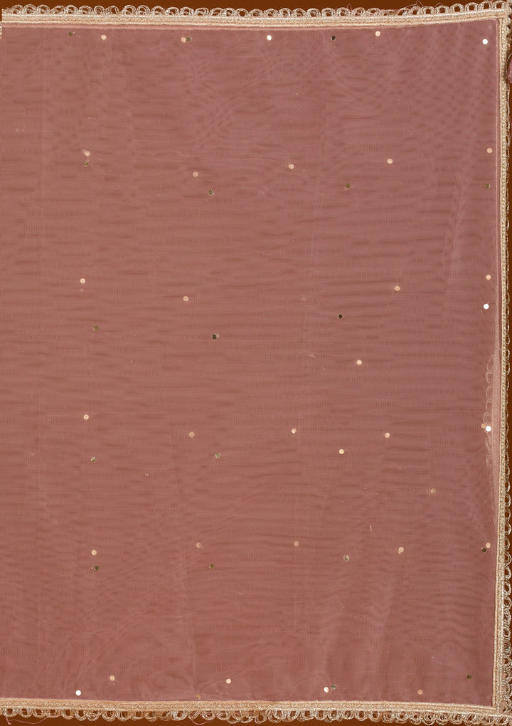 Pink Stonework Semi Crepe Readymade Salwar Suit-Koskii