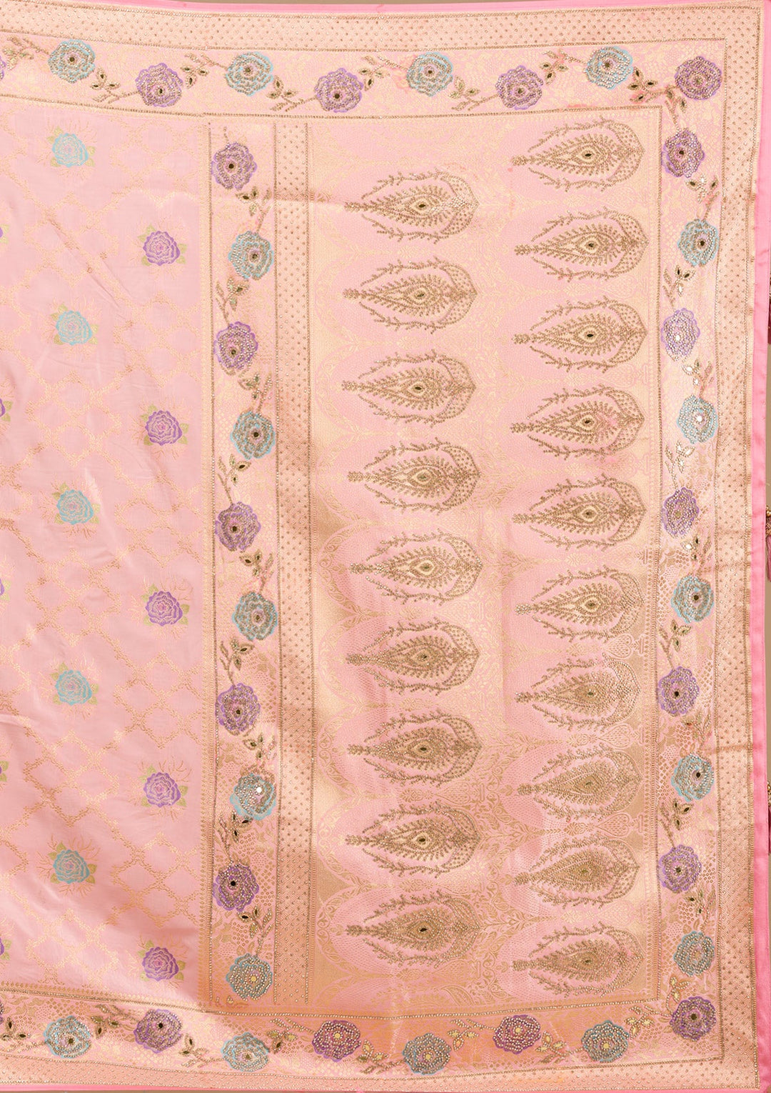 Pink Stonework Soft Silk Saree