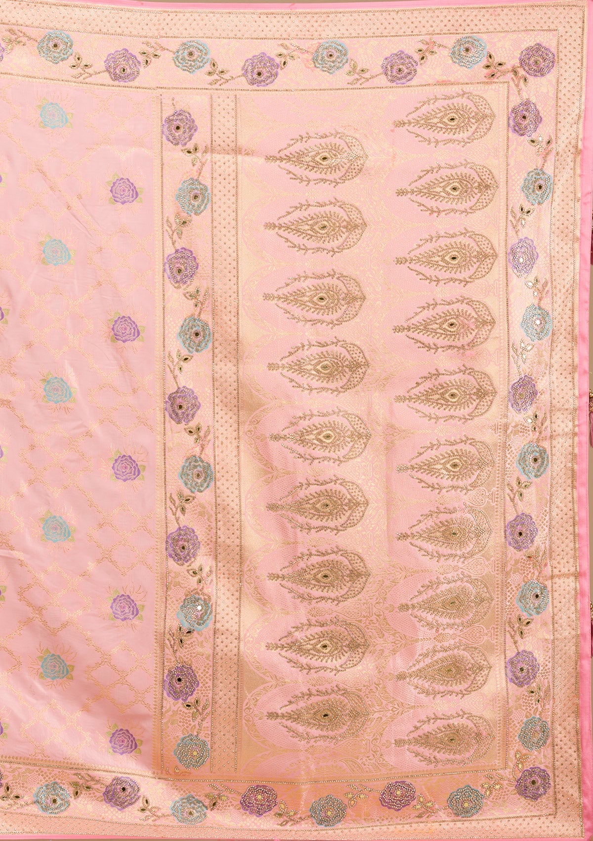 Pink Stonework Soft Silk Saree