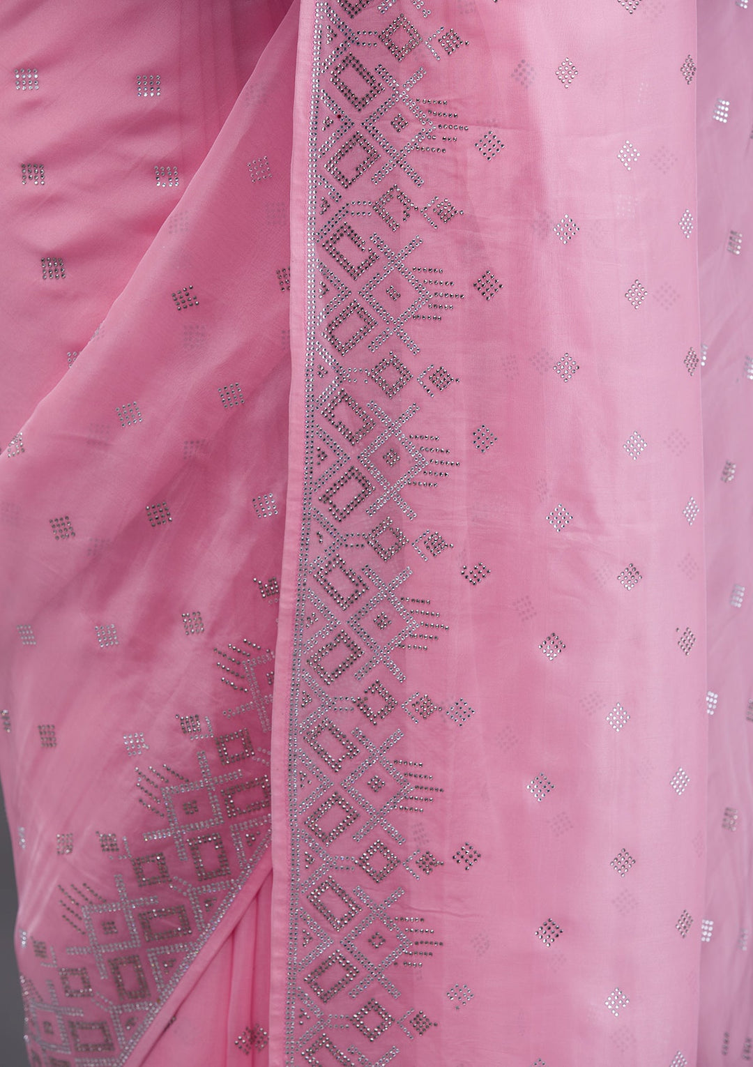Mauve Stonework Georgette Designer Saree-Koskii