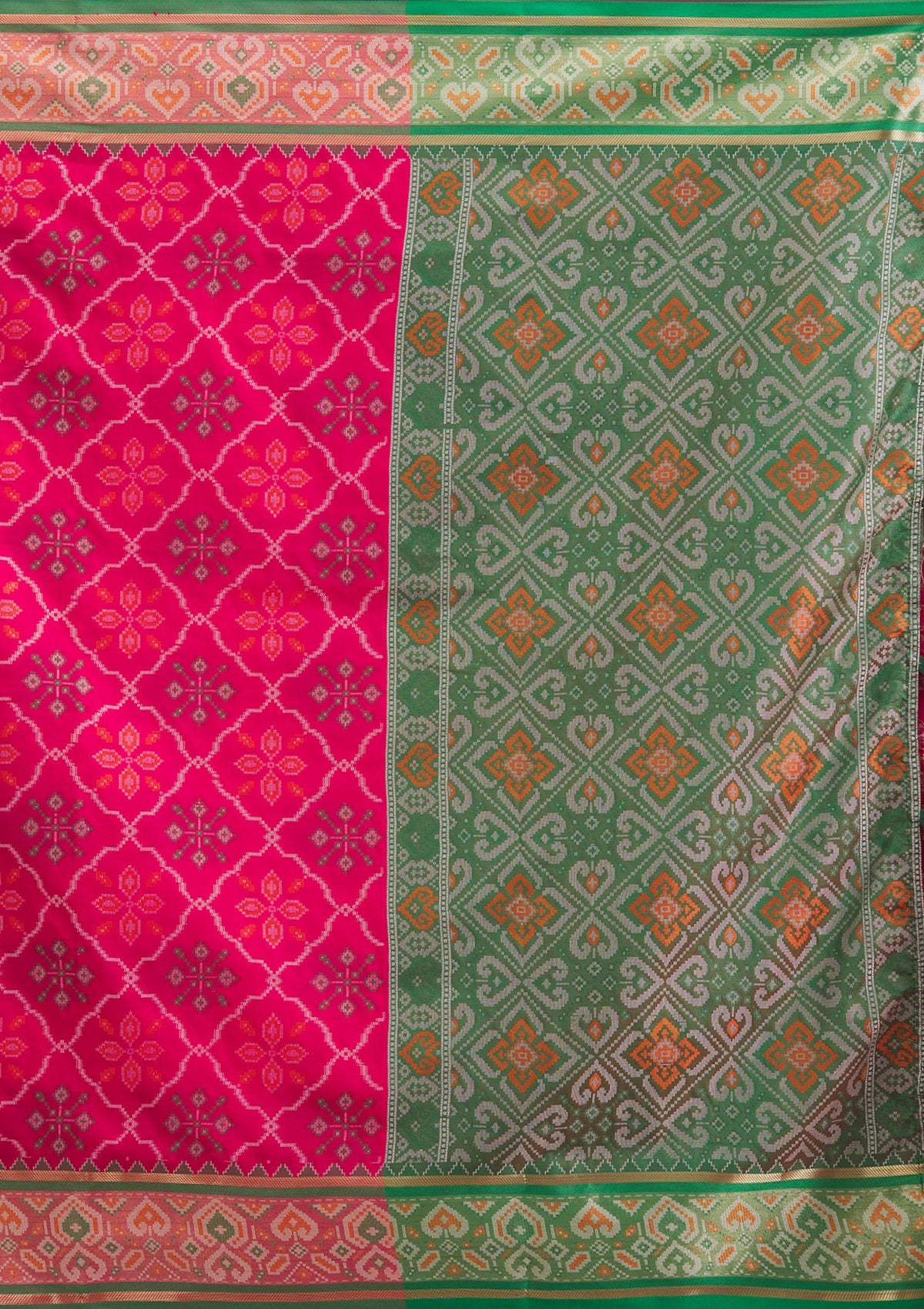 Pink Threadwork Art Silk Saree-Koskii