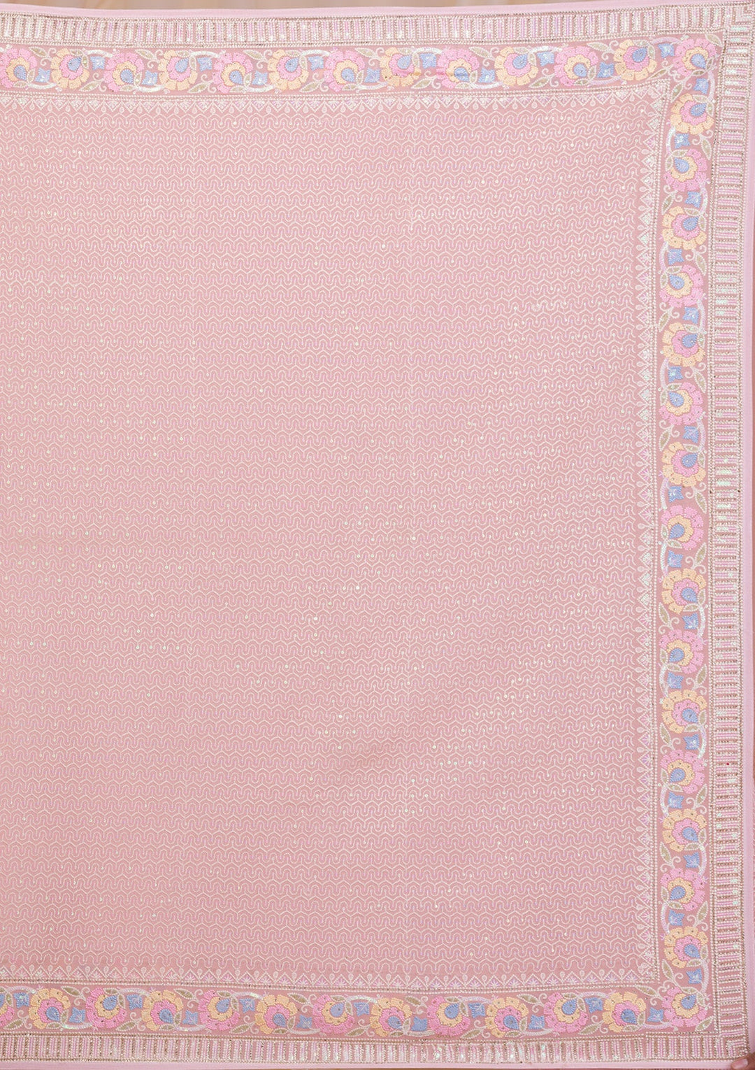 Pink Threadwork Georgette Saree-Koskii