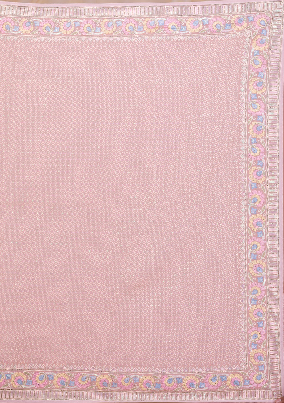 Pink Threadwork Georgette Saree-Koskii