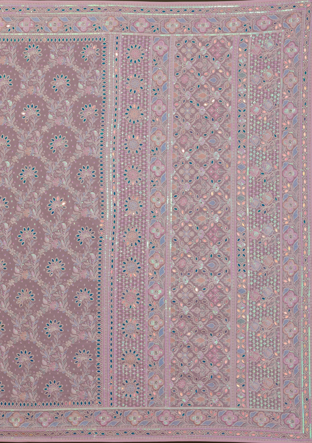 Pink Threadwork Georgette Saree-Koskii
