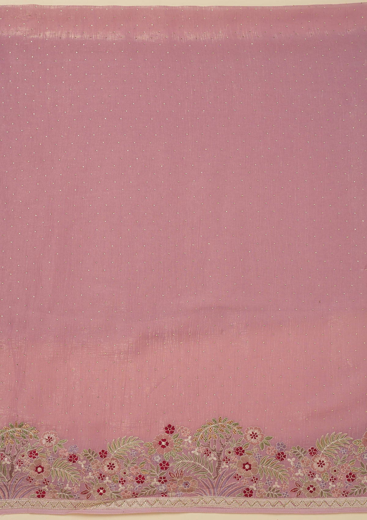 Pink Threadwork Tissue Unstitched Salwar Suit-Koskii