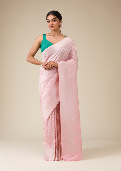 Pink Zariwork Art Silk Saree