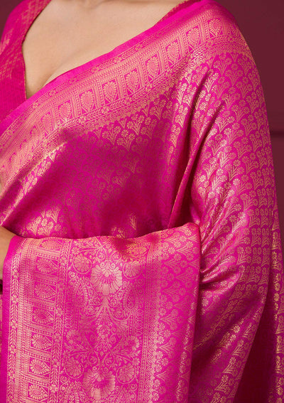 Pink Zariwork Art Silk Saree