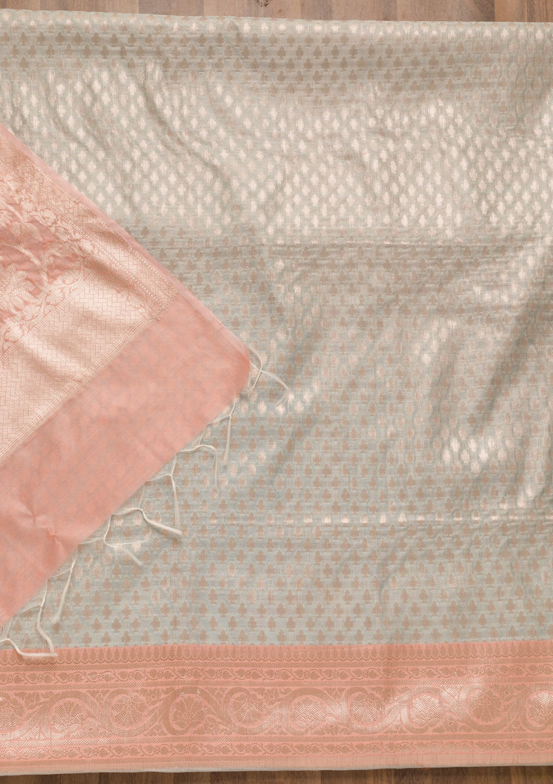 Pink Zariwork Banarasi Unstitched Salwar Suit-Koskii