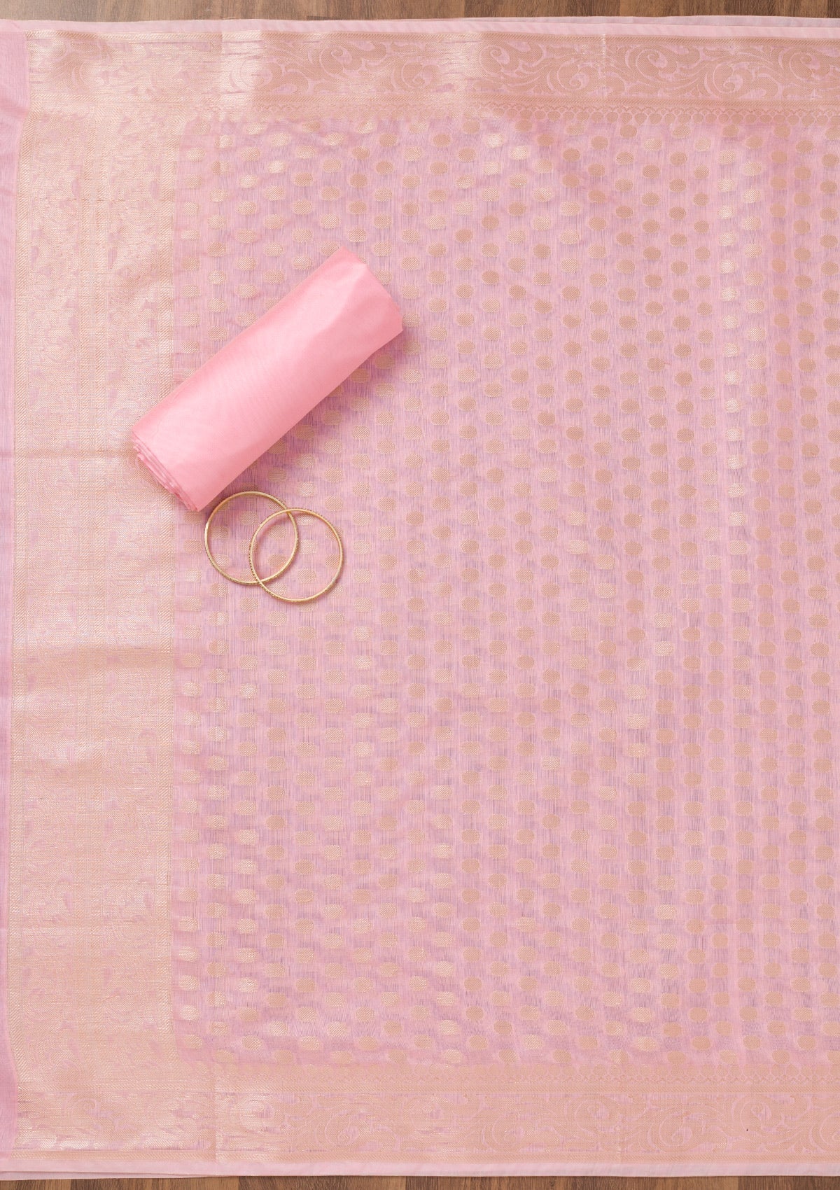 Pink Zariwork Banarasi Unstitched Salwar Suit-Koskii