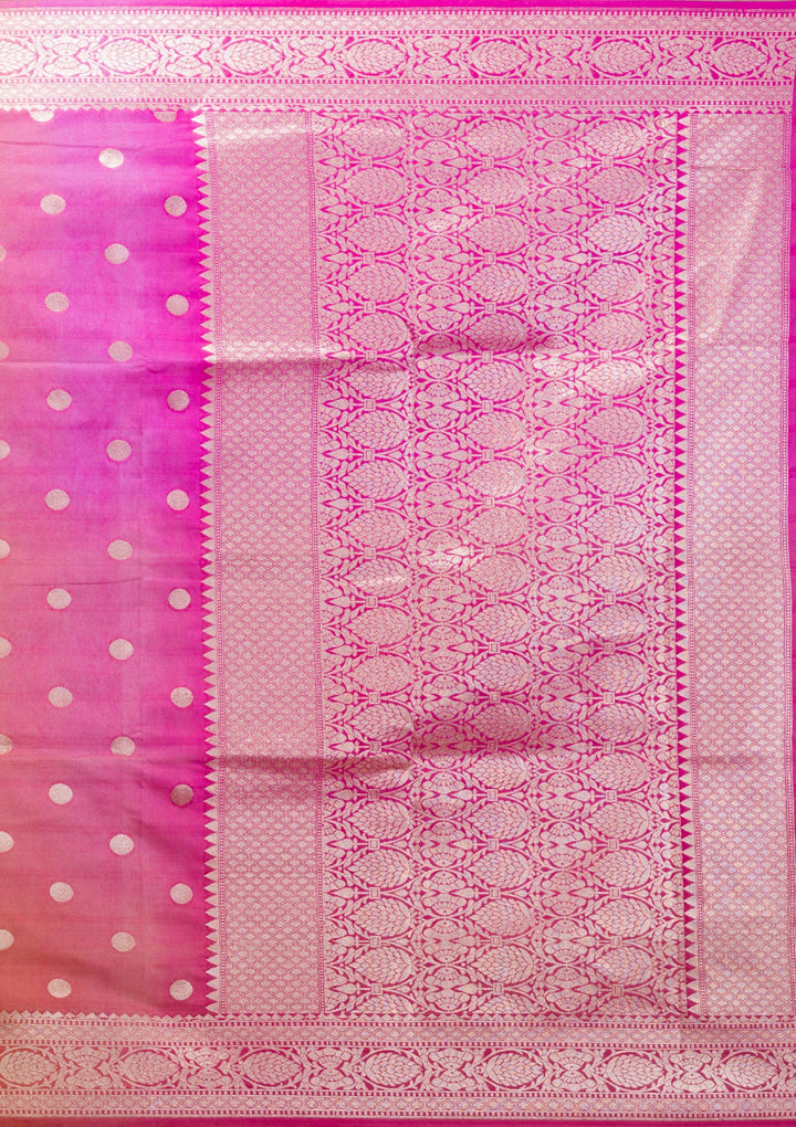 Pink Zariwork Chanderi Saree-Koskii