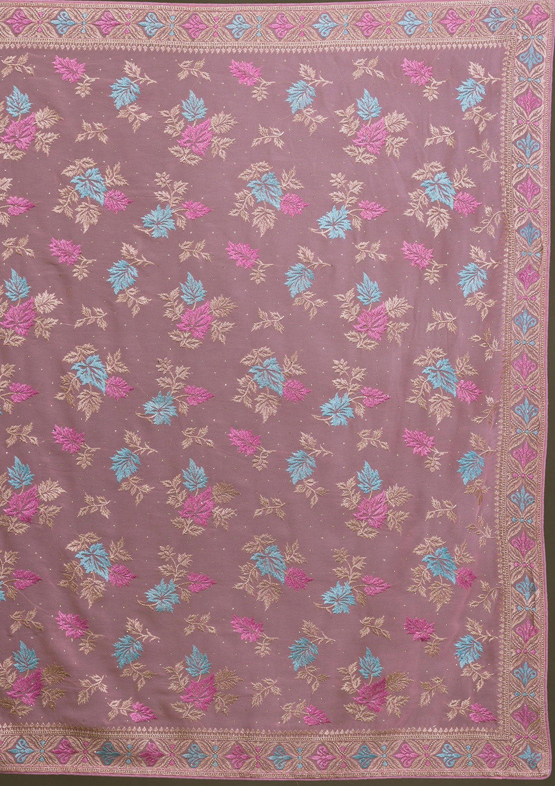 Pink Zariwork Georgette Saree-Koskii