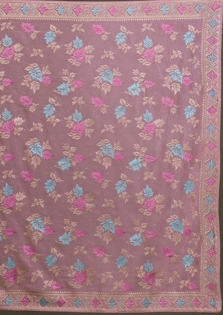 Pink Zariwork Georgette Saree-Koskii