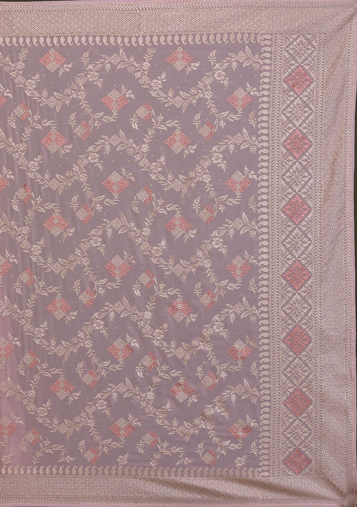 Pink Zariwork Georgette Saree-Koskii