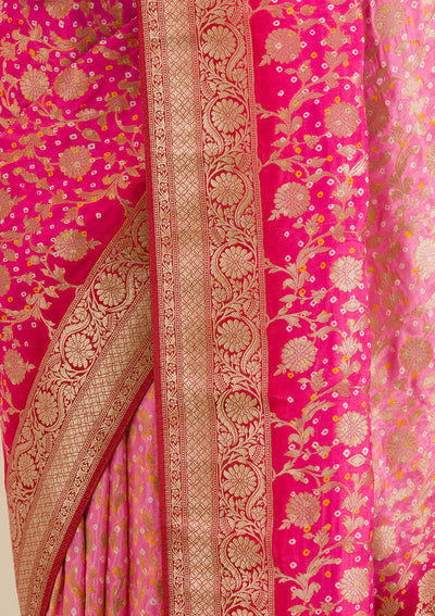 Pink Zariwork Georgette Saree-Koskii