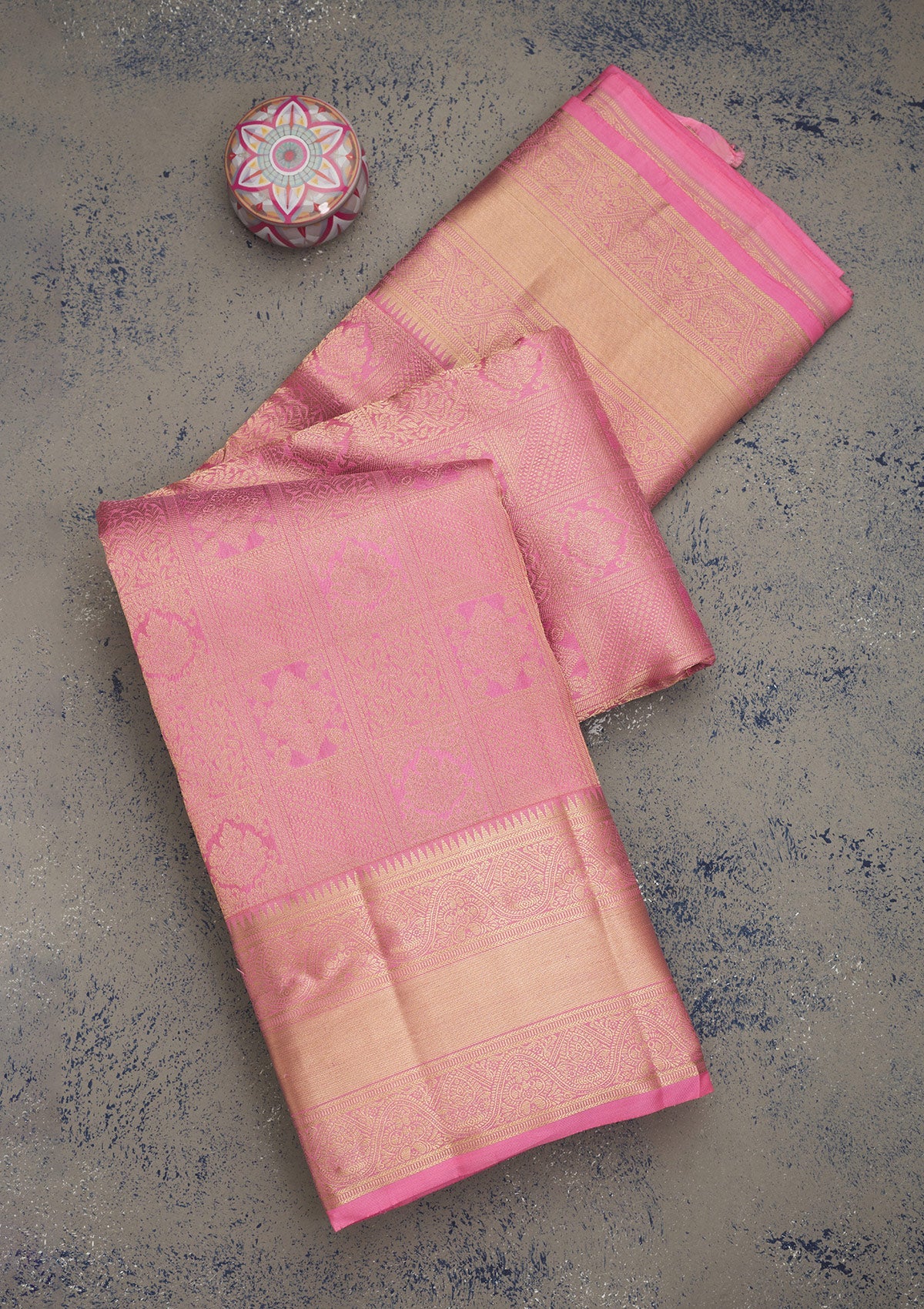 Pink Zariwork Pure Silk Saree-Koskii