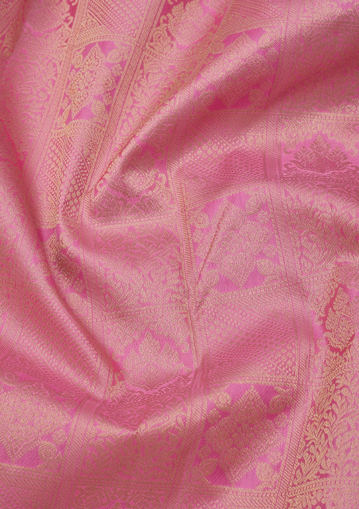 Pink Zariwork Pure Silk Saree-Koskii