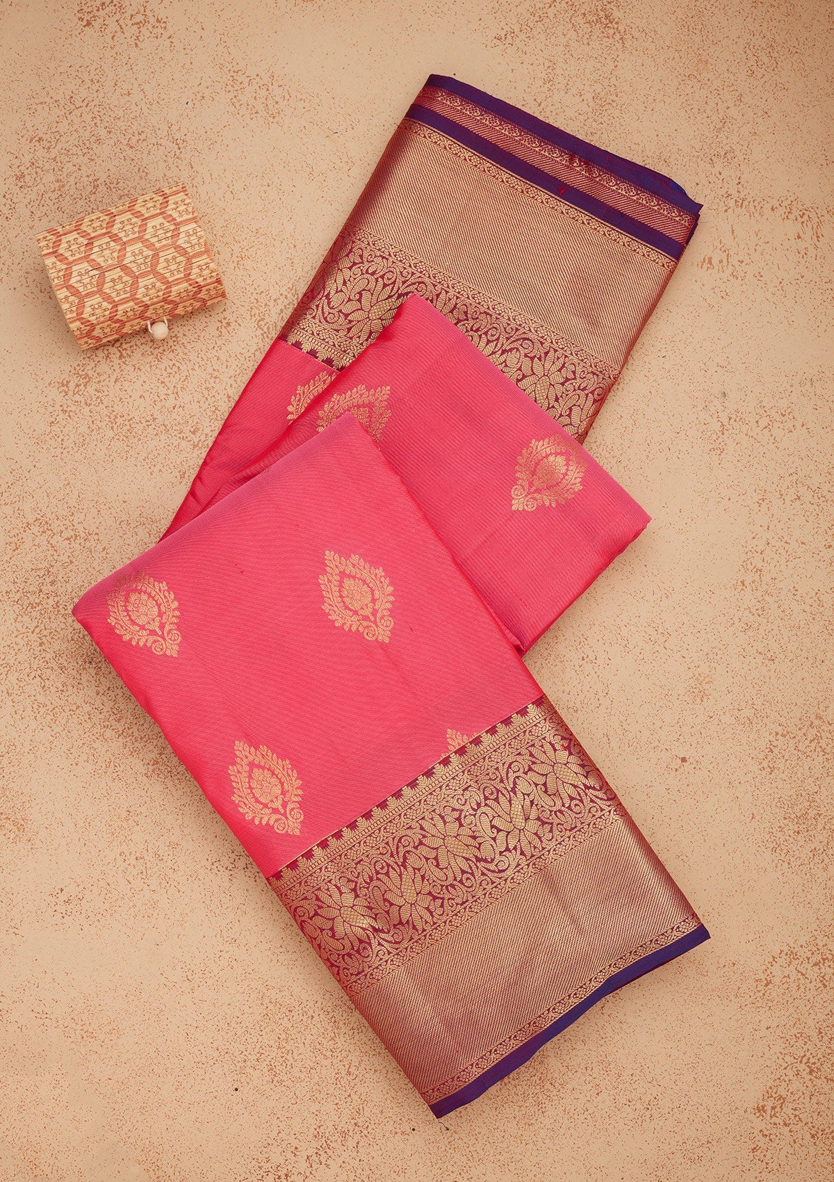 Pink Zariwork Pure Silk Saree-Koskii