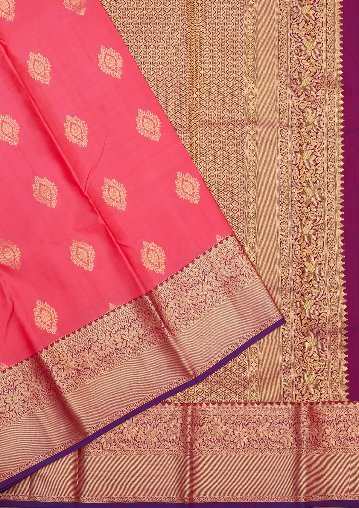 Pink Zariwork Pure Silk Saree-Koskii