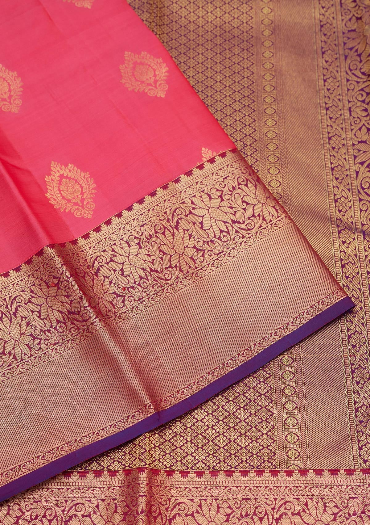 Pink Zariwork Pure Silk Saree-Koskii