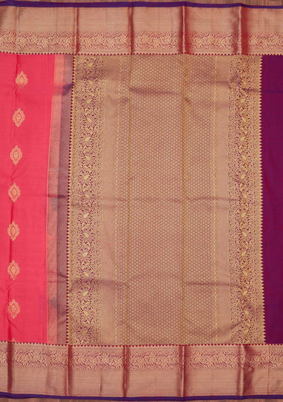 Pink Zariwork Pure Silk Saree-Koskii