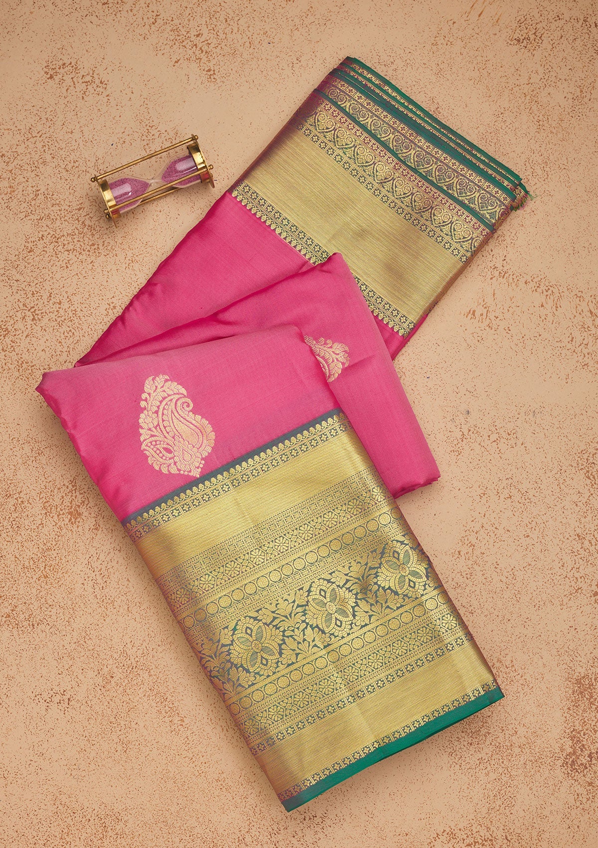 Pink Zariwork Pure Silk Saree-Koskii