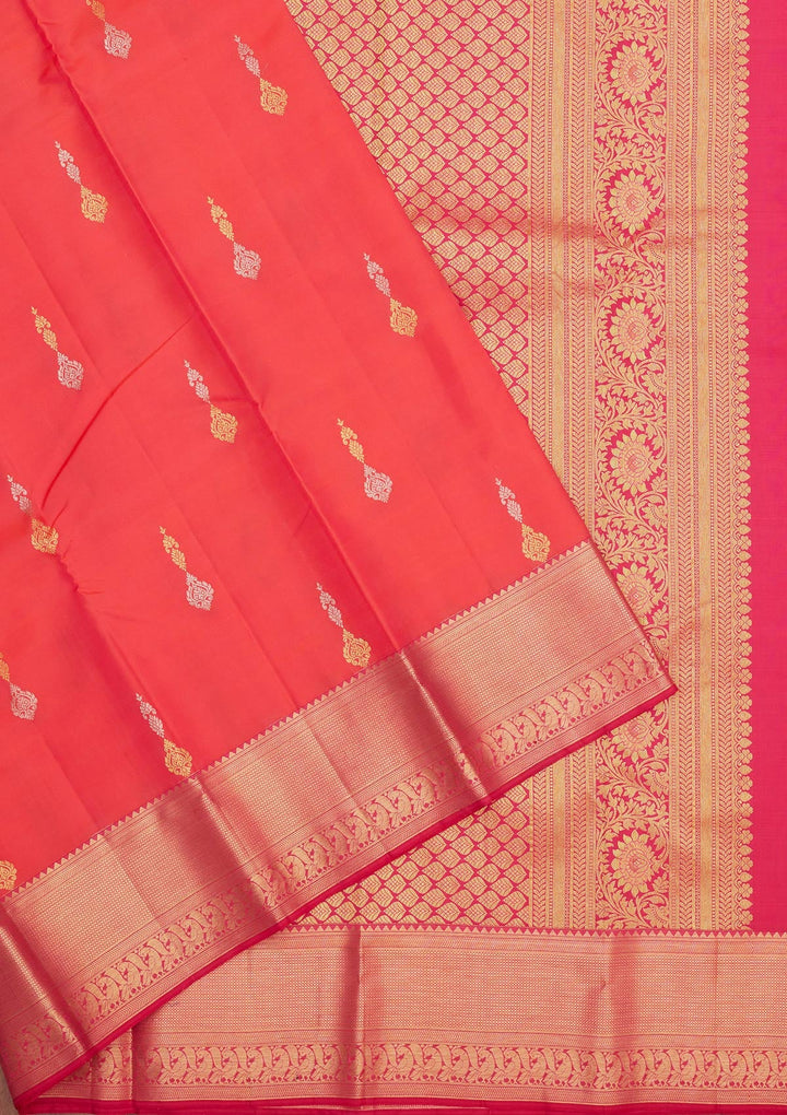 Pink Zariwork Pure Silk Saree-Koskii