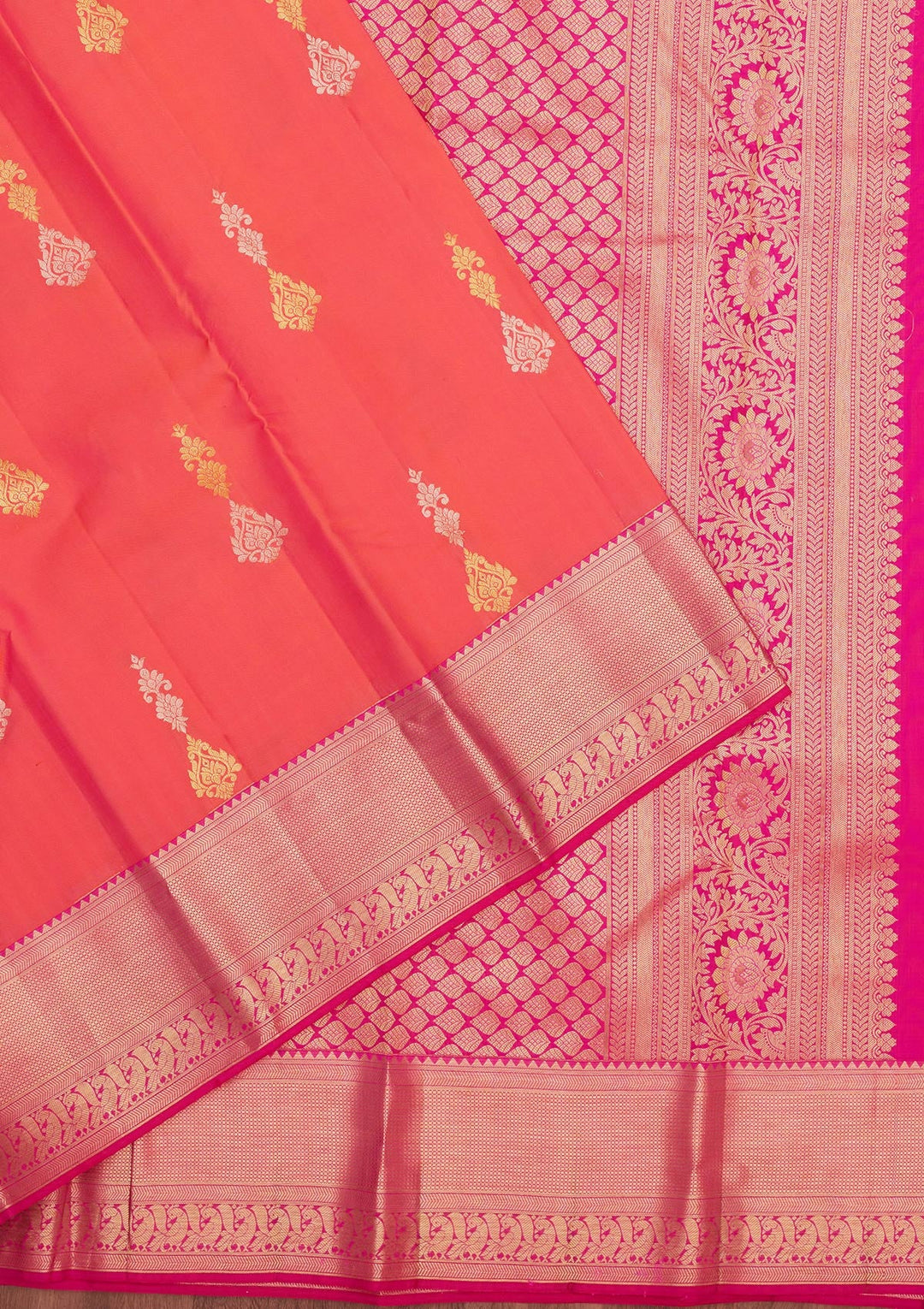 Pink Zariwork Pure Silk Saree-Koskii