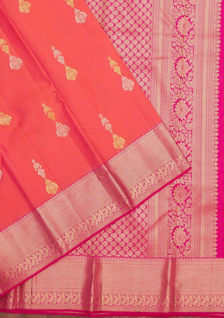 Pink Zariwork Pure Silk Saree-Koskii