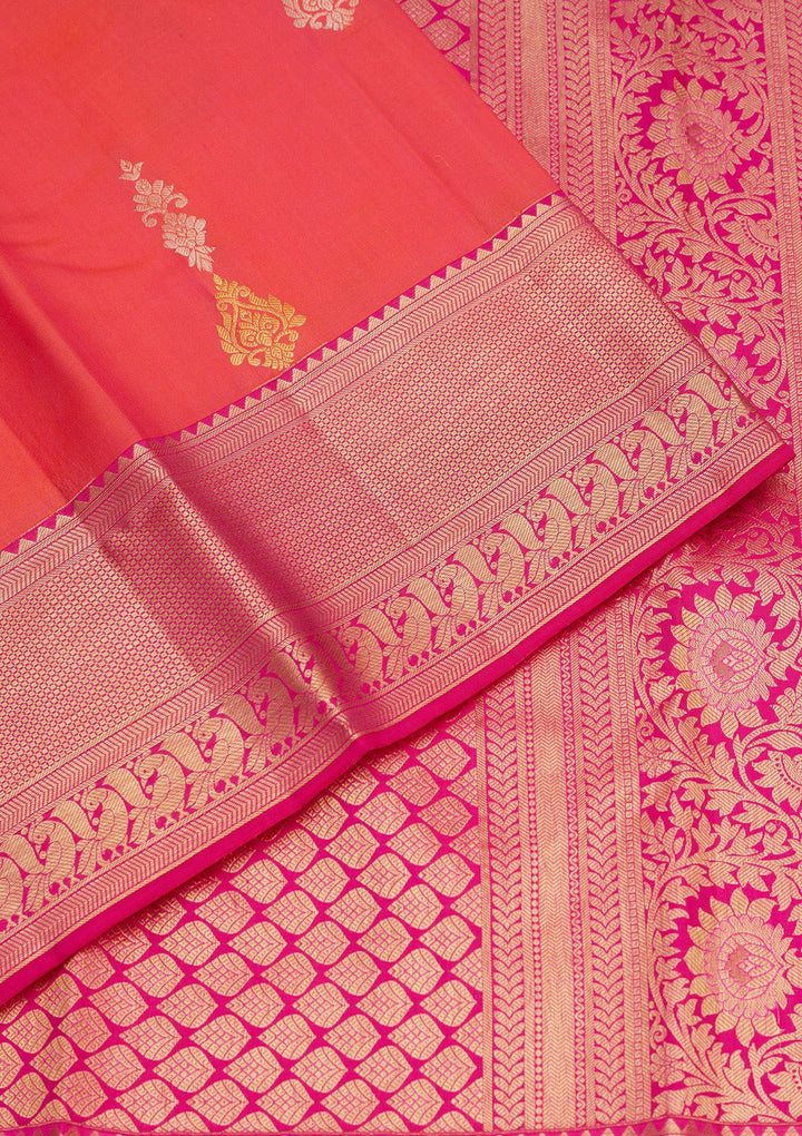 Pink Zariwork Pure Silk Saree-Koskii