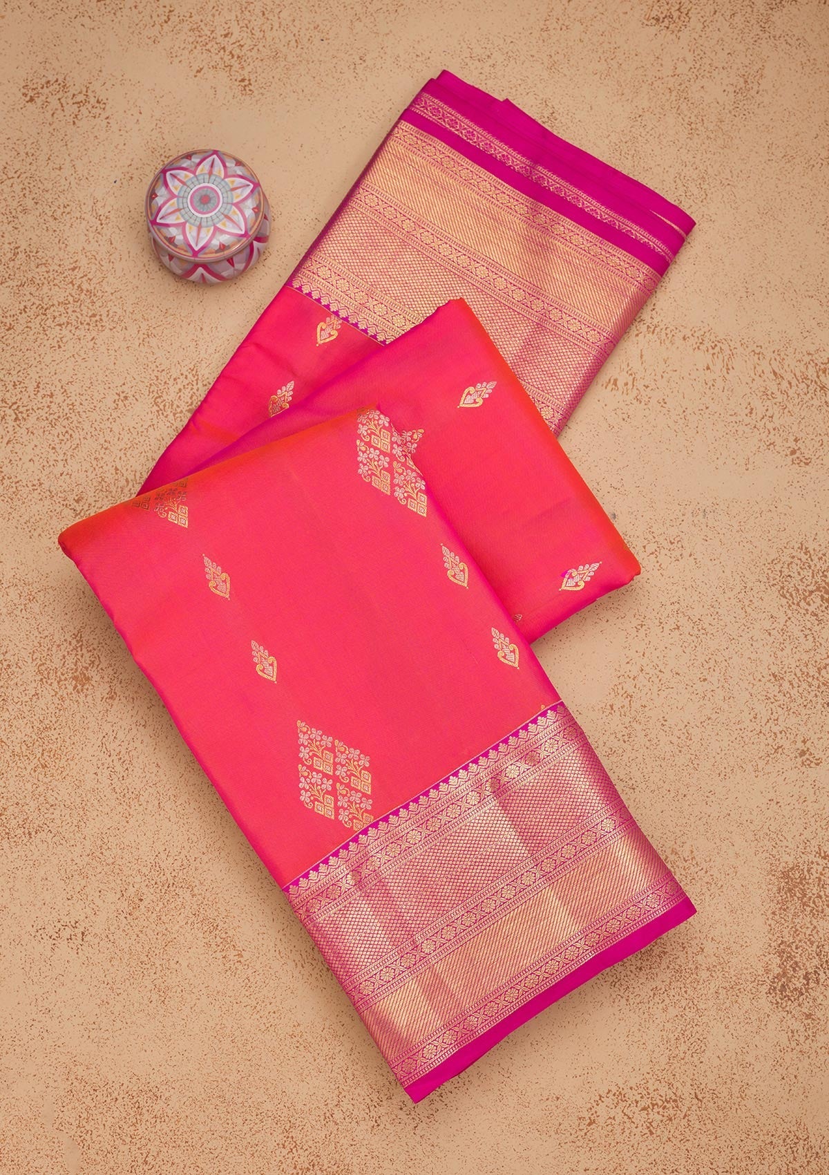 Pink Zariwork Pure Silk Saree-Koskii