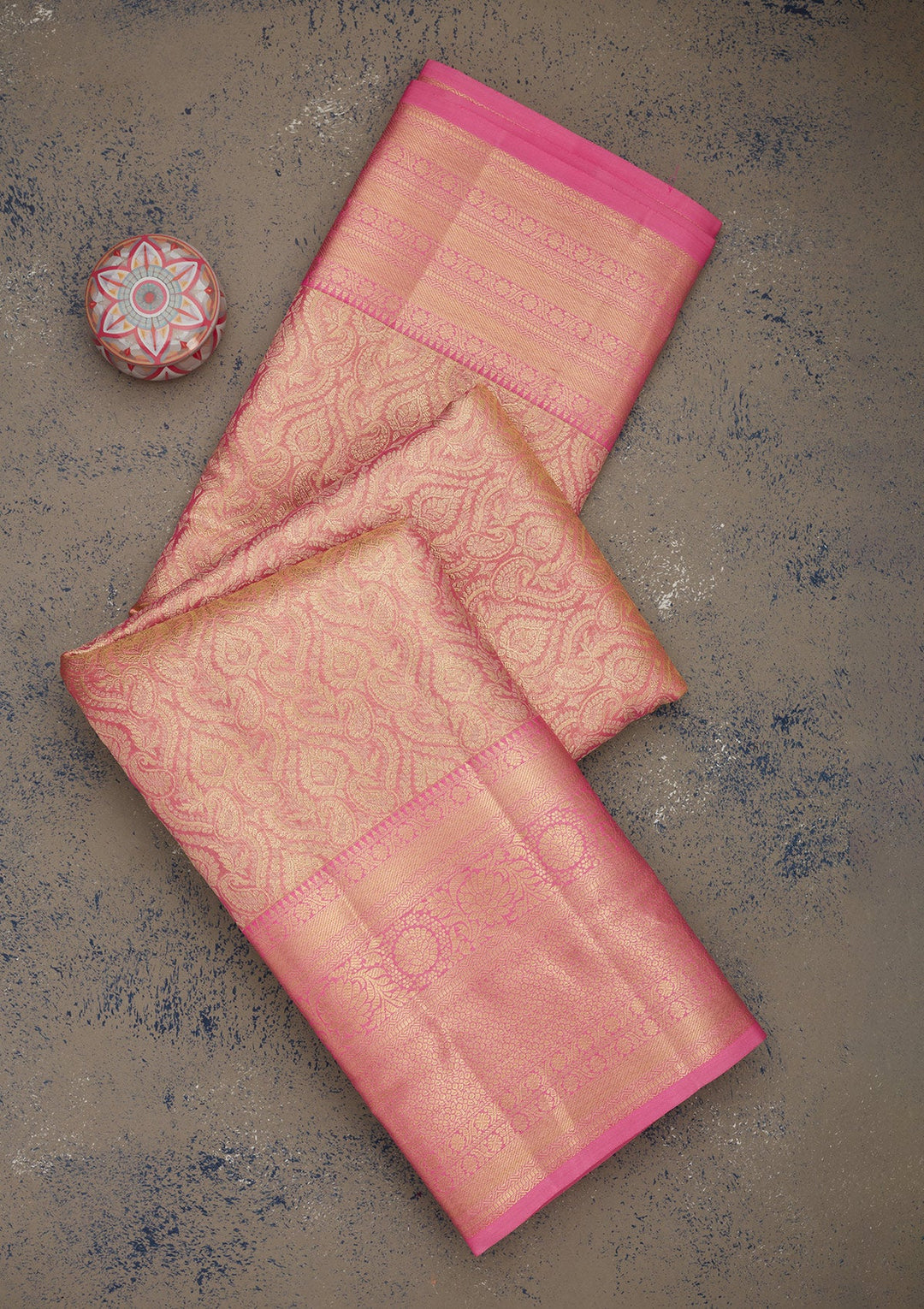 Pink Zariwork Pure Silk Saree-Koskii
